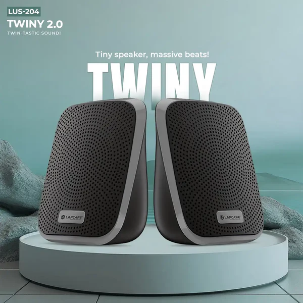 lapcare Twiny 2 Computer Speaker Grey (LUS-204)