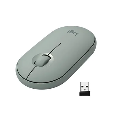 LOGITECH  Pebble M350 Silent Wireless and Bluetooth Mouse Eucalyptus