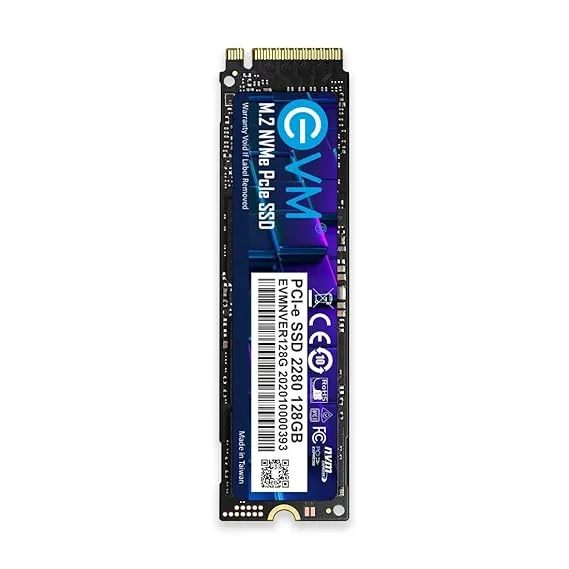 EVM 128GB Internal SSD - M.2 NVMe PCIe (2280) - High-Speed Performance Up to 1800MB/s Read & 700MB/s Write Speed with Low Power Consumption - Compatible with Gaming PCs & High-Performance Workstations