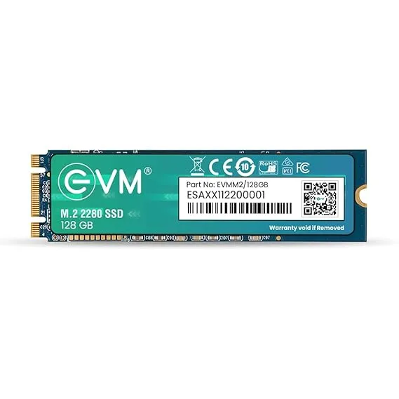 EVM M.2 (2280) 128GB SATA Internal SSD - Read: 520MB/s & Write: 370MB/s - Solid State Drive with 5 Years Warranty (EVMM2/128GB)