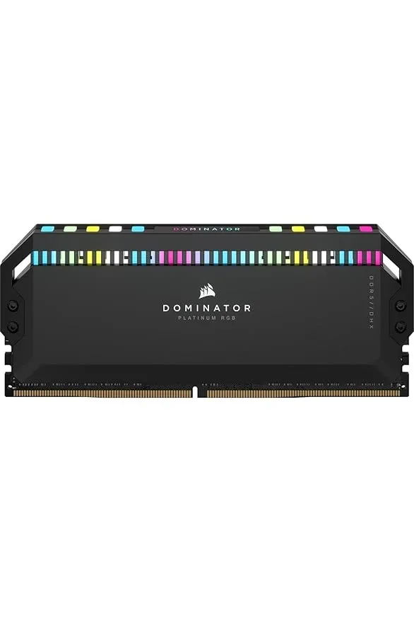 Corsair Dominator Platinum RGB DDR5 32GB (2x16GB) 5600MHz C36 Intel Optimized Desktop Memory (Onboard Voltage Regulation, Patented CORSAIR DHX Cooling, 12 Ultra-Bright CAPELLIX RGB LEDs) Black