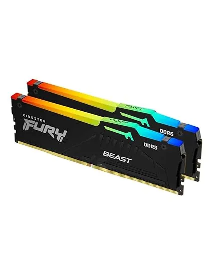 Kingston Fury Beast 16GB (2x8GB) 5200MT/s DDR5 CL36 RGB Desktop Memory Kit of 2 | Infrared Syncing | AMD Expo | Plug N Play | KF552C36BBEAK2-16