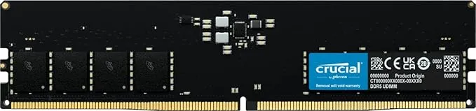 Crucial RAM 16GB DDR5 5600 MHz CL46 (16Gbit) Desktop Memory CT16G56C46U5 Black