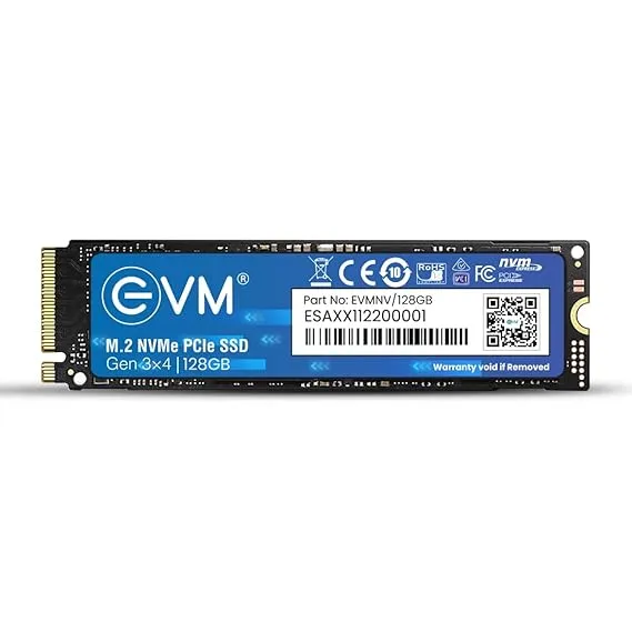 EVM Internal SSD Interface PCle Gen 3x4 Fast Performance, Ultra Low Power Consumption NVME PCIe SSD (EVMNV/128GB, Black, 128GB)