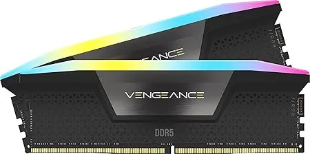 CORSAIR Vengeance RGB DDR5 RAM 64GB (2x32GB) 5600MHz CL40 Intel XMP iCUE Compatible Computer Memory - Black (CMH64GX5M2B5600C40)