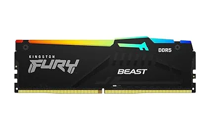 Kingston Fury Beast RGB 16GB 5200MT/s DDR5 CL40 DIMM Desktop Memory Single Module KF552C40BBA-16