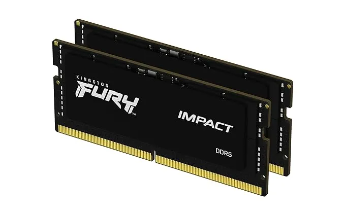 Kingston Technology Fury Impact 32GB (2x16GB) 5600MT/s DDR5 CL40 Laptop Memory Kit of 2 | Lower Power Comsumption | Intel XMP 3.0 | Plug N Play | KF556S40IBK2-32