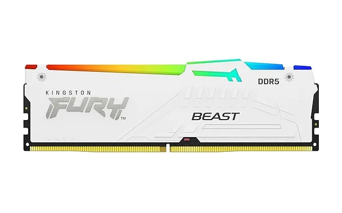 Kingston Fury Beast White RGB Expo 64GB 6000MT/s DDR5 CL30 DIMM Desktop Gaming Memory Kit of 2 - KF560C30BWEAK2-64