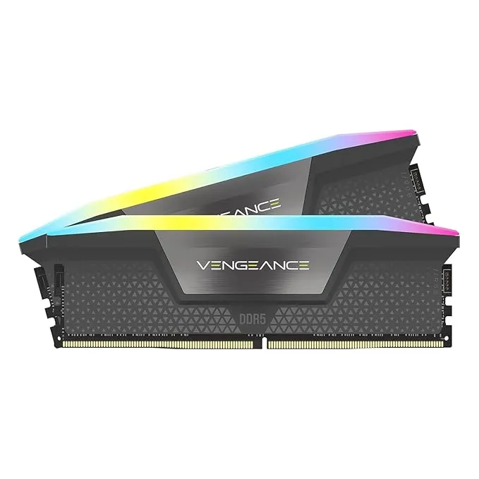 CORSAIR Vengeance RGB DDR5 RAM 32GB (2x16GB) 6000MHz CL36 AMD Expo iCUE Compatible Computer Memory - Gray (CMH32GX5M2D6000Z36K)