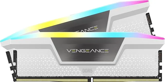 CORSAIR Vengeance RGB DDR5 RAM 32GB (2x16GB) 6000MHz CL36 Intel XMP iCUE Compatible Computer Memory - White (CMH32GX5M2E6000C36W)