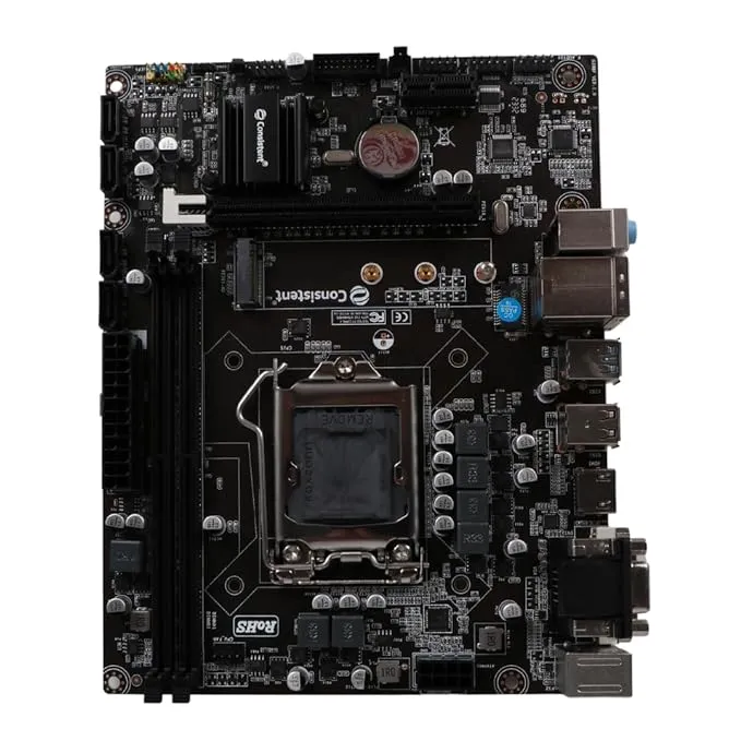 Consistent H-310 Motherboard 8th, 9th Gen i3, i5, i7, DDR4 Slots for RAM, with GMA 950 Graphic Card, Motherboard with Sound Card, SATA 2&3, 3Y Warranty