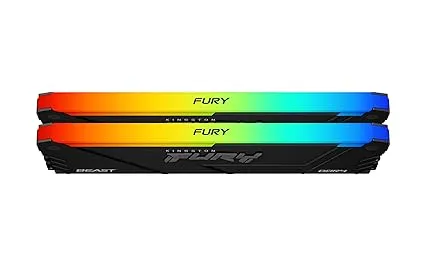 Kingston Fury 32GB (2x16GB) Beast 3600MT/s DDR4 CL18 Desktop Memory Kit of 2 | Intel XMP | AMD Ryzen | Plug n Play | RGB Infrared Syncing | KF436C18BB2AK2/32