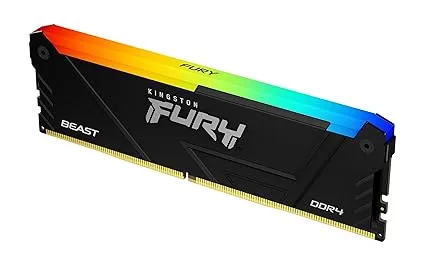 Kingston Fury Beast 16GB 3200MT/s DDR4 CL16 Desktop Memory Single Module | Intel XMP | AMD Ryzen | Plug n Play | RGB Infrared Syncing | KF432C16BB12A/16