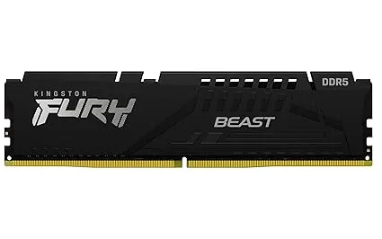 Kingston Technology Fury Beast Black 32GB 5200MT/s DDR5 CL40 XMP 3.0 Ready Computer Memory Single Module KF552C40BB-32