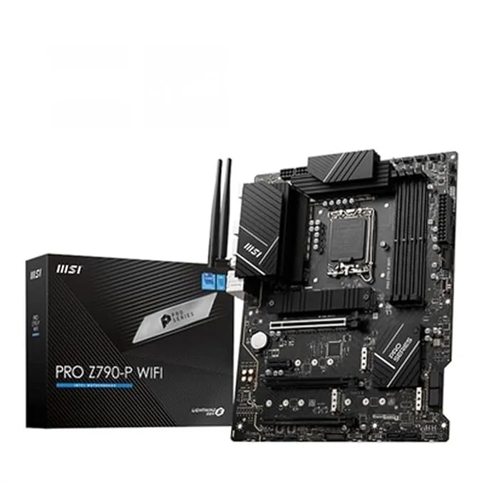 intel MSI PRO Z790-P WiFi Motherboard, ATX - Supports Intel 12th & 13th Gen Core Processors, LGA 1700-55A DrMOS, DDR5 Memory Boost 7000+MHz/OC, PCIe 5.0 & 4.0 x16, 4 x M.2 Gen4, Wi-Fi 6E, 2.5G LAN