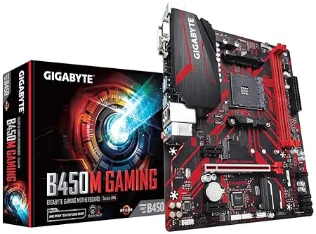 GIGABYTE B450M Micro ATX Gaming Motherboard with Hybrid Digital PWM, GIGABYTE Gaming LAN with Bandwidth Management, PCIe Gen3 x4 M.2, 7-Colors RGB LED Strips Support, DDR4