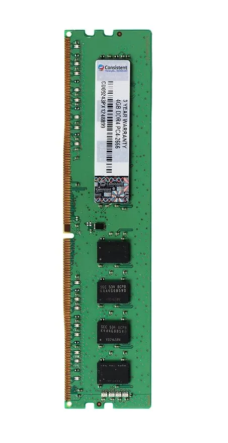 Consistent 4GB DDR4 RAM 2666Mhz Desktop, Plug-and-Play, No Additional Drivers Required with 3 Year Warranty