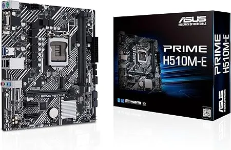 ASUS Prime H510M-E LGA1200 (Intel® 11th/10th Gen) Micro-ATX Motherboard (PCIe 4.0,M.2 Slot, 1Gb LAN, DP,HDMI, D-Sub, USB 3.2 Gen 1, COM Header, TPM Header, 4K@60Hz)