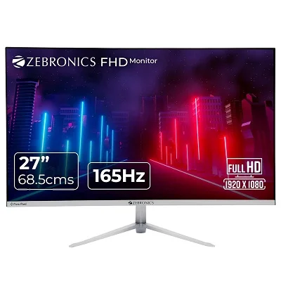 ZEBRONICS A27FHD LED Monitor White 27 Inches