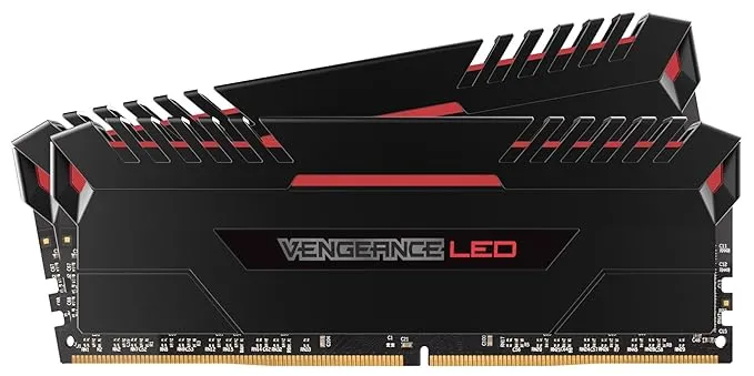 Corsair Vengeance 32GB (2x16GB) DDR4 3200 (PC4-25600) C16 for Intel 100, Red LED (CMU32GX4M2C3200C16R)