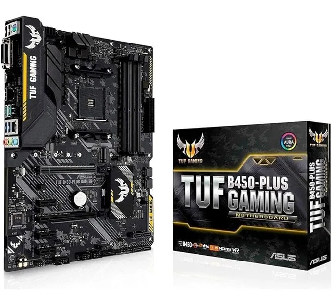 ASUS TUF B450-Plus Gaming Motherboard (ATX) AMD Ryzen 2 AM4 DDR4 HDMI DVI M.2