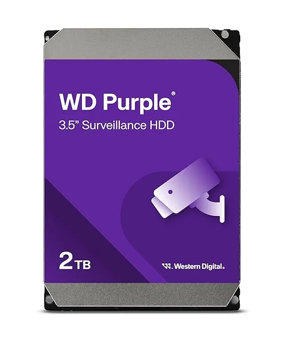 Western Digital WD23PURZ-EC Internal Hard Drive 2TB CMR 3.5 Inch SATA Cache 64MB Surveillance System