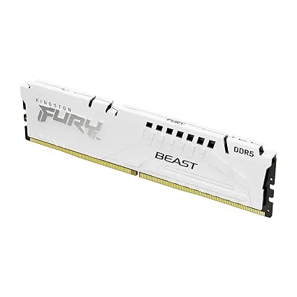 Kingston FURY Beast White 32GB (2x16GB) 6000MT/s CL40 DDR5 XMP DIMM | Overclocking | Plug N Play | Intel XMP 3.0 | Kit of 2 | KF560C40BWK2-32