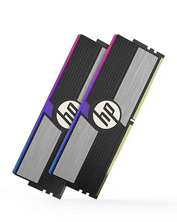 HP V10 RGB 16GB (8GBx2) Gaming RAM 3200 MHz DDR4 CL14 1.35V Desktop Computer LED Memory Kit - 48U41AA#ABC