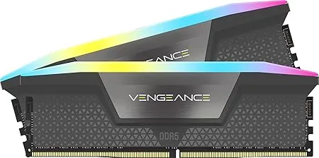 CORSAIR VENGEANCE RGB DDR5 RAM 64GB (2x32GB) 5600MHz CL40 AMD EXPO iCUE Compatible Computer Memory - Gray (CMH64GX5M2B5600Z40K)