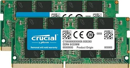 Crucial 16GB Kit (8GBx2) DDR4 3200 MT/s (PC4-25600) CL22 SR x8 Unbuffered SODIMM 260-Pin Memory - CT2K8G4SFS832A