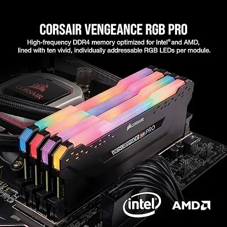 CORSAIR 32GB (2 x 16GB) Vengeance RGB Pro DDR4 3200MHz PC4-25600 Desktop Memory Model CMW32GX4M2E3200C16