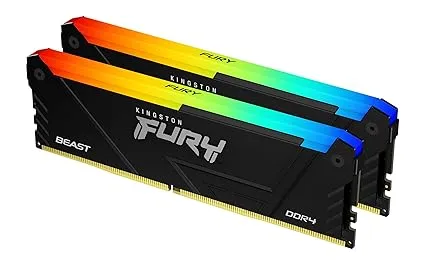 Kingston FURY Beast 32GB (2x16GB) 3200MT/s DDR4 CL16 Desktop Memory Kit of 2 | Intel XMP | AMD Ryzen | Plug n Play | RGB Infrared Syncing | KF432C16BB2AK2/32