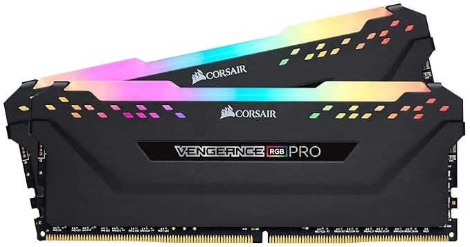 CORSAIR Vengeance RGB PRO 16GB (2x8GB) CMW16GX4M2C3200C16 DDR4 3200MHz C16 LED Desktop Memory - Black