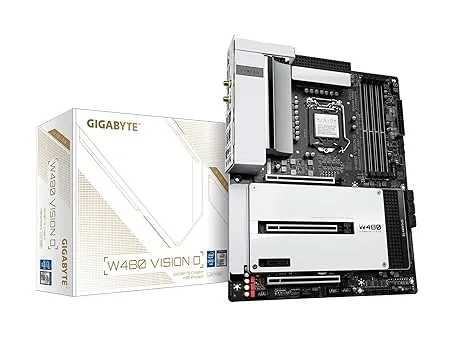 Gigabyte W480 Vision D (LGA 1200/Intel W480/ATX/Triple M.2/SATA 6Gb/s/USB 3.2 Gen 2/WiFi 6/Thunderbolt 3/ Multi-GPU Support/ECC Memory Support/Motherboard)