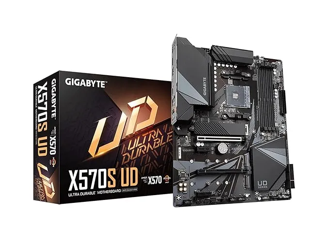 GIGABYTE X570S Ud Motherboard with Twin 12+2 Phases Digital Vrm Solution 50A Drmos,Triple Ultra-Fast Nvme Pcie 4.0/3.0X4 M.2 with Thermal Guard,Fast 2.5Gbe LAN,Rgb Fusion 2.0,Q-Flash Plus,atx,ddr_4