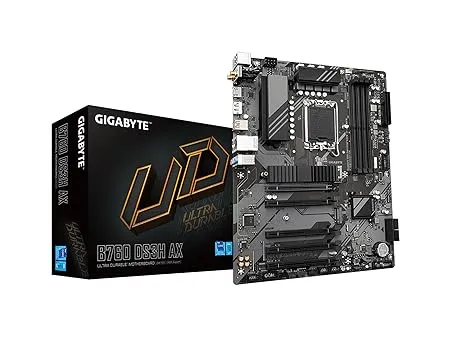 GIGABYTE B760 DS3H AX (rev. 1.x) LGA 1700 Intel B760 ATX Motherboard with DDR5, 2* M.2, PCIe 4.0, USB 3.2 Gen 2 Type-C, WiFi 6E Realtek GbE LAN, Q-Flash Plus, PCIe EZ-Latch