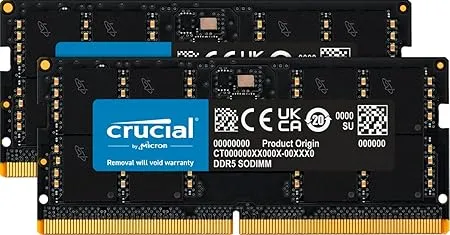 Crucial 32GB Kit (2x16GB) DDR5-5600 SODIMM CL46 (16Gbit)