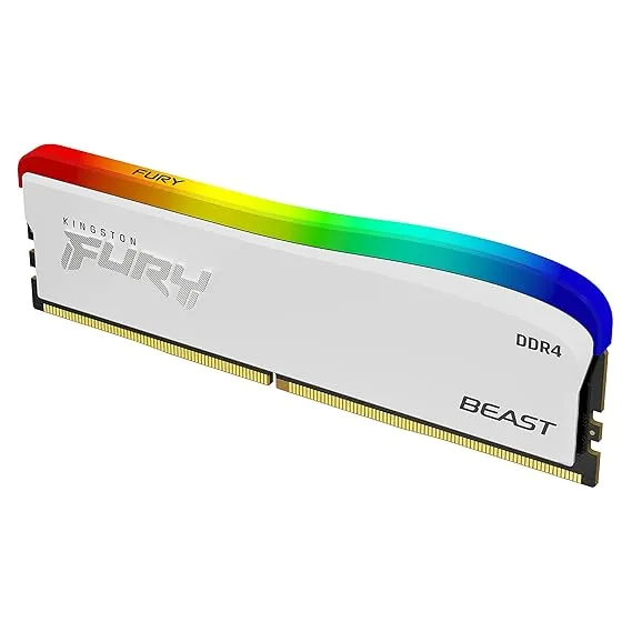 Kingston Fury Beast DDR4 RGB Special Edition Memory 8GB 3200MT/s DDR4 CL16 DIMM White RGB SE