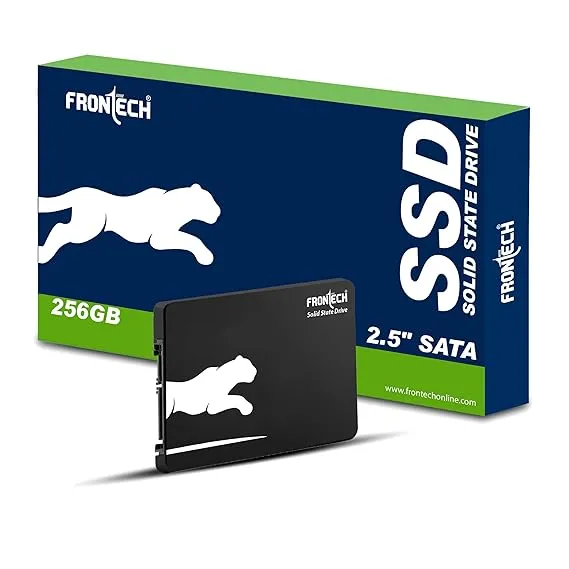 FRONTECH 256GB Internal SSD, 2.5 SATA3, TLC+SMI, Low Energy Consumption, Ultra Fast with Read/Write Speed Upto 500/480 Mbps, (SSD-0053, Black & White)