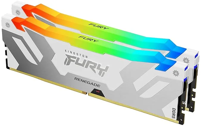 Kingston FURY Renegade White RGB 32GB (2x16GB) 6800MT/s CL36 DDR5 DIMM | Infrared Syncing | FURY CTRL Software | Overclocking | Intel XMP 3.0 | Kit of 2 | KF568C36RWAK2-32