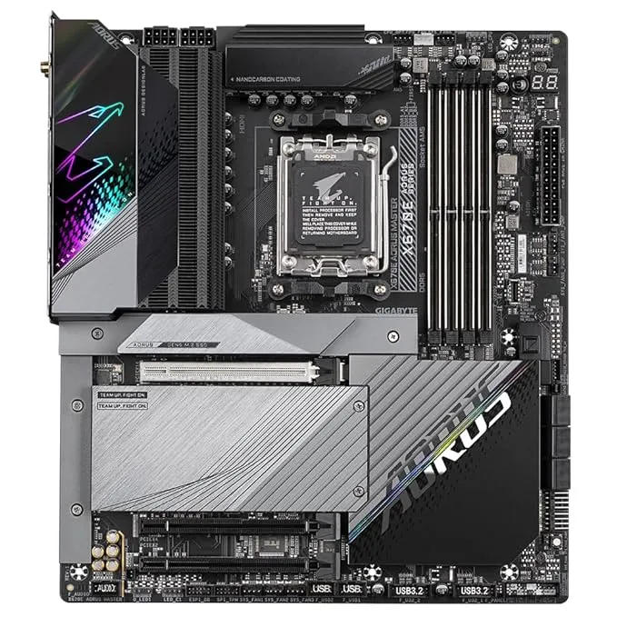 Gigabyte X670E AORUS MASTER ATX Motherboard - Supports AMD Ryzen 7000 Series CPUs (Socket AM5), DDR5 6400(OC), 1x PCIe 5.0 x16, 1x PCIe 4.0 x16, 2x M.2 PCI-E 5.0, 2x M.2 PCI-E 4.0, 2.5G LAN & Wi-Fi 6E