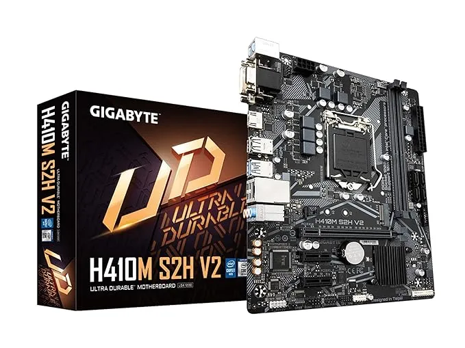 GIGABYTE H410M S2H V2 (Lga 1200/ Intel/ H470/ Micro-ATX/M.2/ Sata 6Gb/S/USB 3.2 Gen 1/ DDR4 Motherboard)