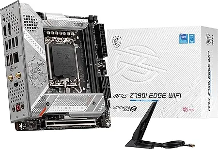 intel MSI MPG Z790I Edge WiFi Gaming Motherboard (Supports 12th/13th Gen Intel Processors, LGA 1700, DDR5, PCIe 5.0, M.2, 2.5Gbps LAN, USB 3.2 Gen2, Wi-Fi 6E, Mini-ITX)