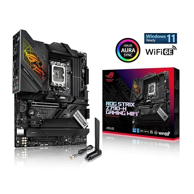 ASUS Rog Strix Z790-H Gaming(Wifi 6E) Lga 1700(Intel12&13Th Gen) Atx Gaming Motherboard(Ddr5-7800 Mt/S,Pcie 5.0 X16 with Q-Release,4Xpcie 4.0 M.2 Slots,USB 3.2 Gen 2X2 Type-C,Front-Panel Connector)