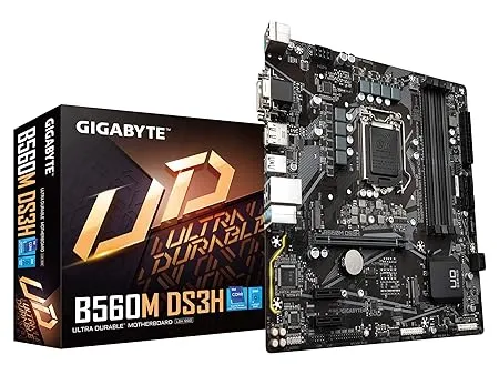 GIGABYTE B560M Ds3H (Lga 1200/ Intel/ B560/ Micro-Atx/Dual M.2/ Pcie 4.0/ Usb 3.2 Gen1/ Gbe Lan/Motherboard), ddr_4