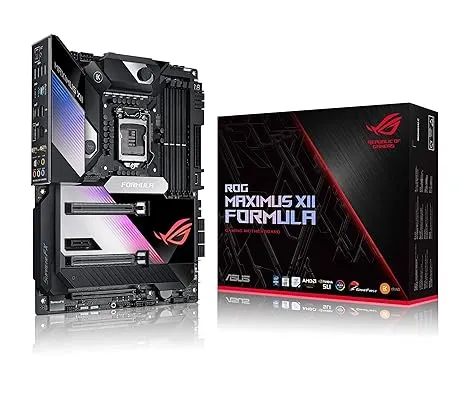 ASUS ROG Maximus XII Formula Z490 (WiFi 6) LGA 1200 (Intel 10th Gen) ATX Gaming Motherboard (16 Power Stages, EK CrossChill III, 10 Gbps & Intel 2.5Gb LAN, Triple M.2, 2� Livedash OLED, Aura Sync)