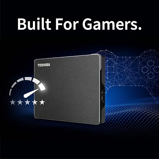 TOSHIBA Canvio Gaming 1TB Portable External HDD - USB3.0 for Windows and Mac, Compatible with Playstation, Xbox, PC and Mac. 2 Years Warranty. External Hard Drive - Black.