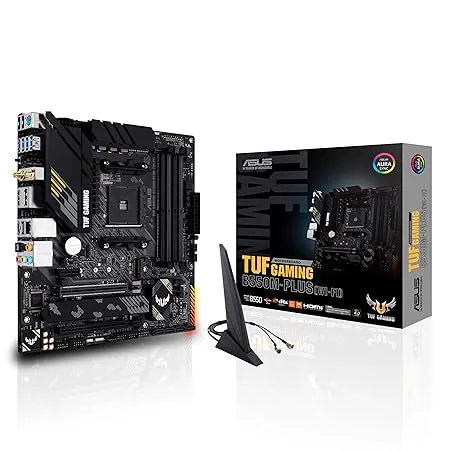 ASUS TUF Gaming B550M-Plus AMD AM4 Socket for Ryzen 5000/ 5000 G/ 4000 G/ 3000 mATX WIFI Motherboard DrMOS Power Stages 2.5Gb Ethernet HDMI Display Port SATA 6Gbps USB 3.2, Aura Sync RGB Lighting