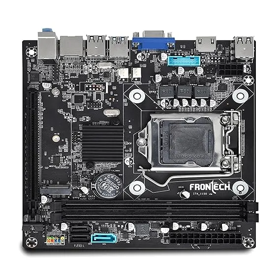 FRONTECH H81 Chipset Motherboard with 2 x DDR3 RAM Slots LGA1150 Supports | 2 x USB 3.0, 6 x USB 2.0 | 3 x SATA Slots | NVME Slots| 1 x PCIE x 16| 1 x HDMI| 1 x VGA (FT-0490, Black)