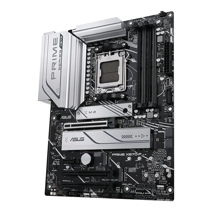 ASUS Prime X670-P, an AMD X670 Ryzen ¢ AM5 ATX Motherboard with Three M.2 Slots, DDR5, USB 3.2 Gen 2x2 Type-C®, USB4® Header, and 2.5Gb Ethernet